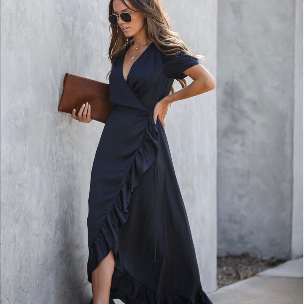 New with tags VICI red carpet ruffle wrap dress